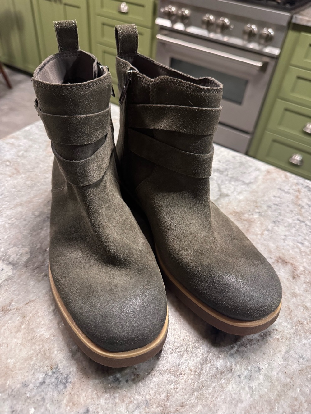 UGG Josephine Suede Ankle Boots in Forest Green
